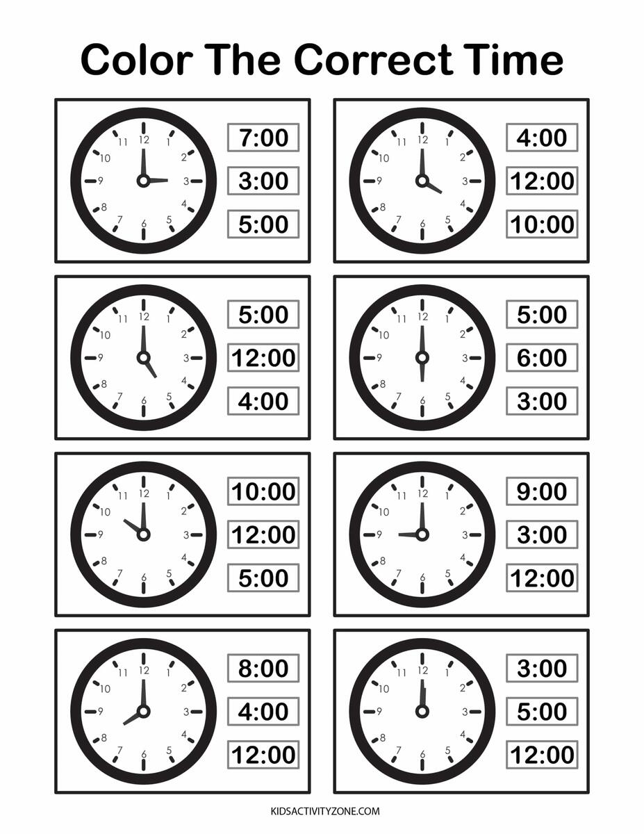 Learn How To Tell Time Worksheets Kids Activity Zone Learn How To Tell Time Worksheets Kids Activity Zone