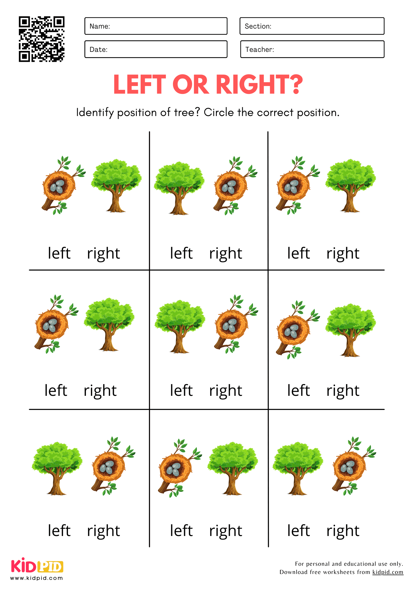 Fruits And Vegetables Activity Worksheet Learning Left And Right ClassMonitor