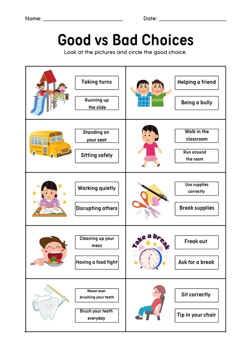 Kids Making Good Choices Lesson Plans Worksheets Worksheets Library