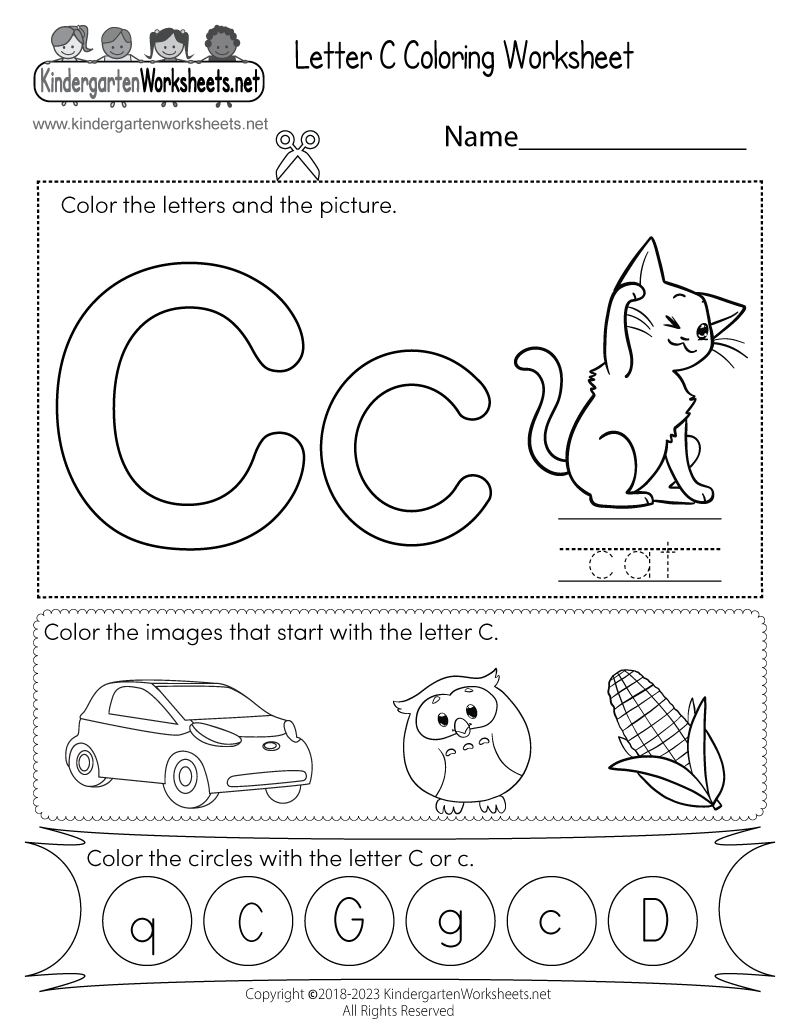 Free Printable Letter C Writing Practice Worksheet