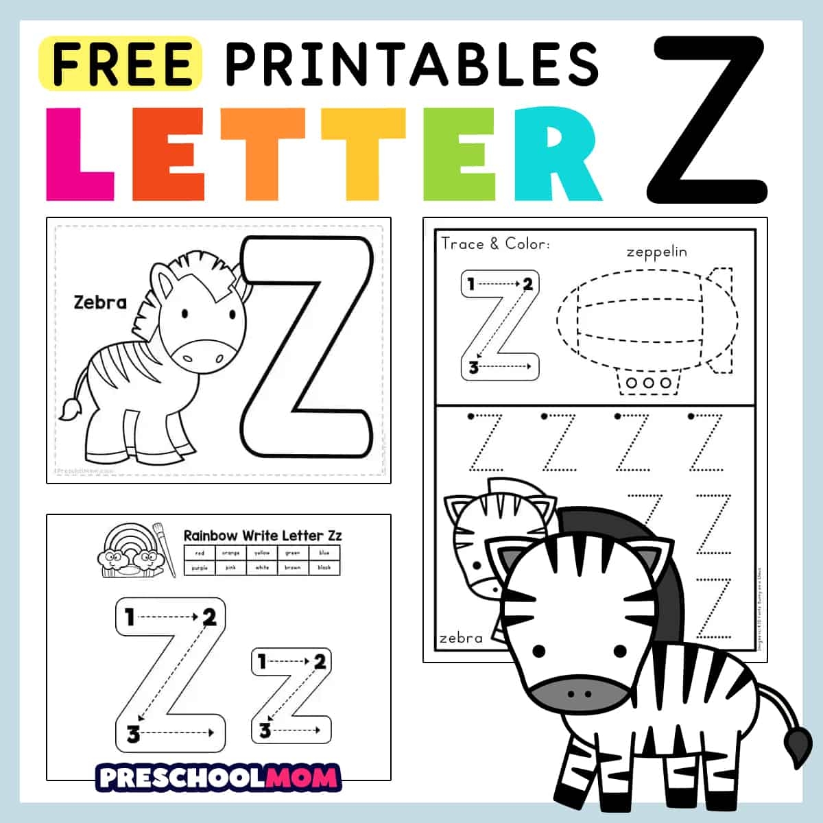 Free Printable Letter Z Writing Practice Worksheet