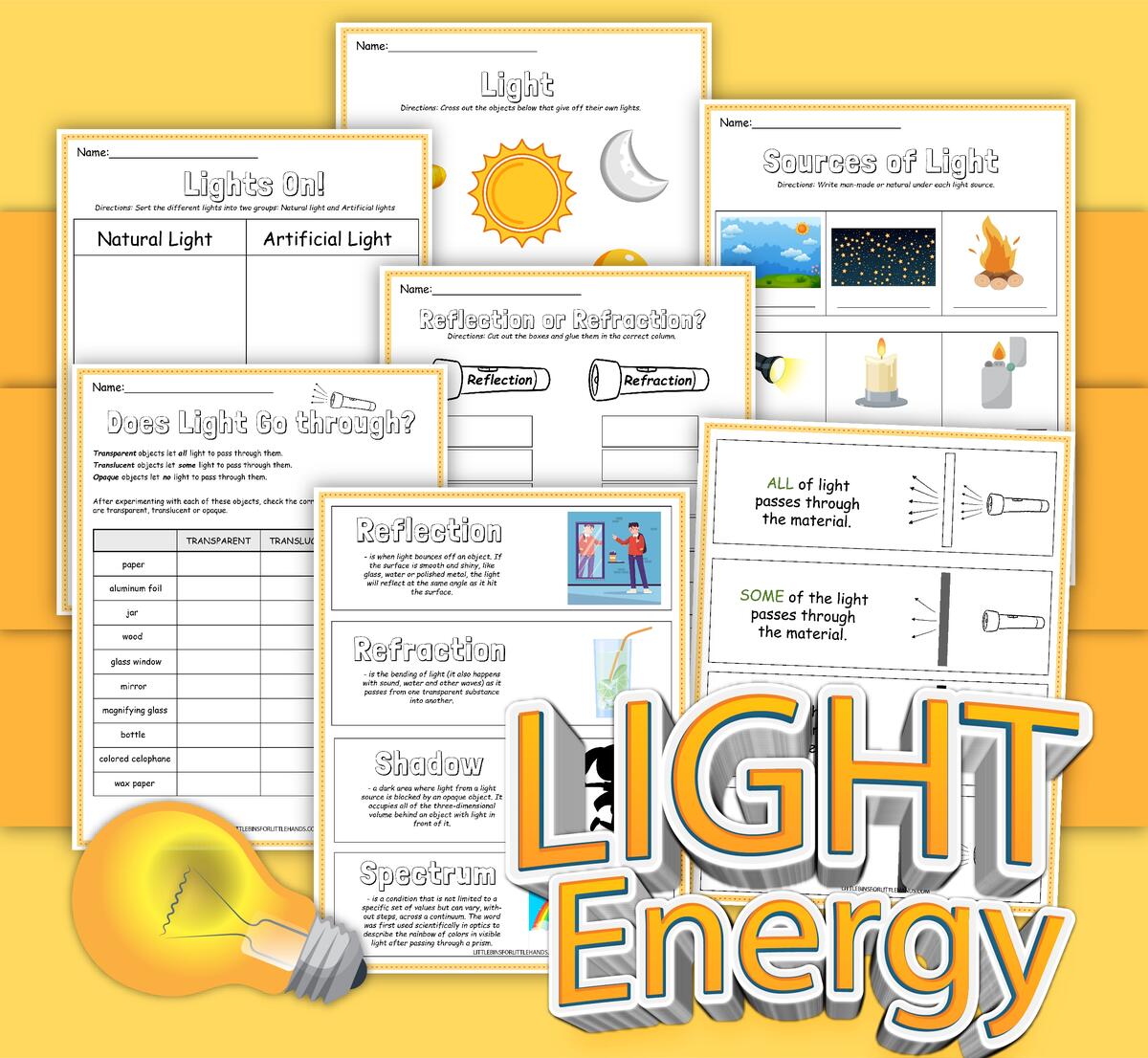 Free Sources Of Light Worksheet Download Free Sources Of Light Worksheet Png Images Free Worksheets On Clipart Library