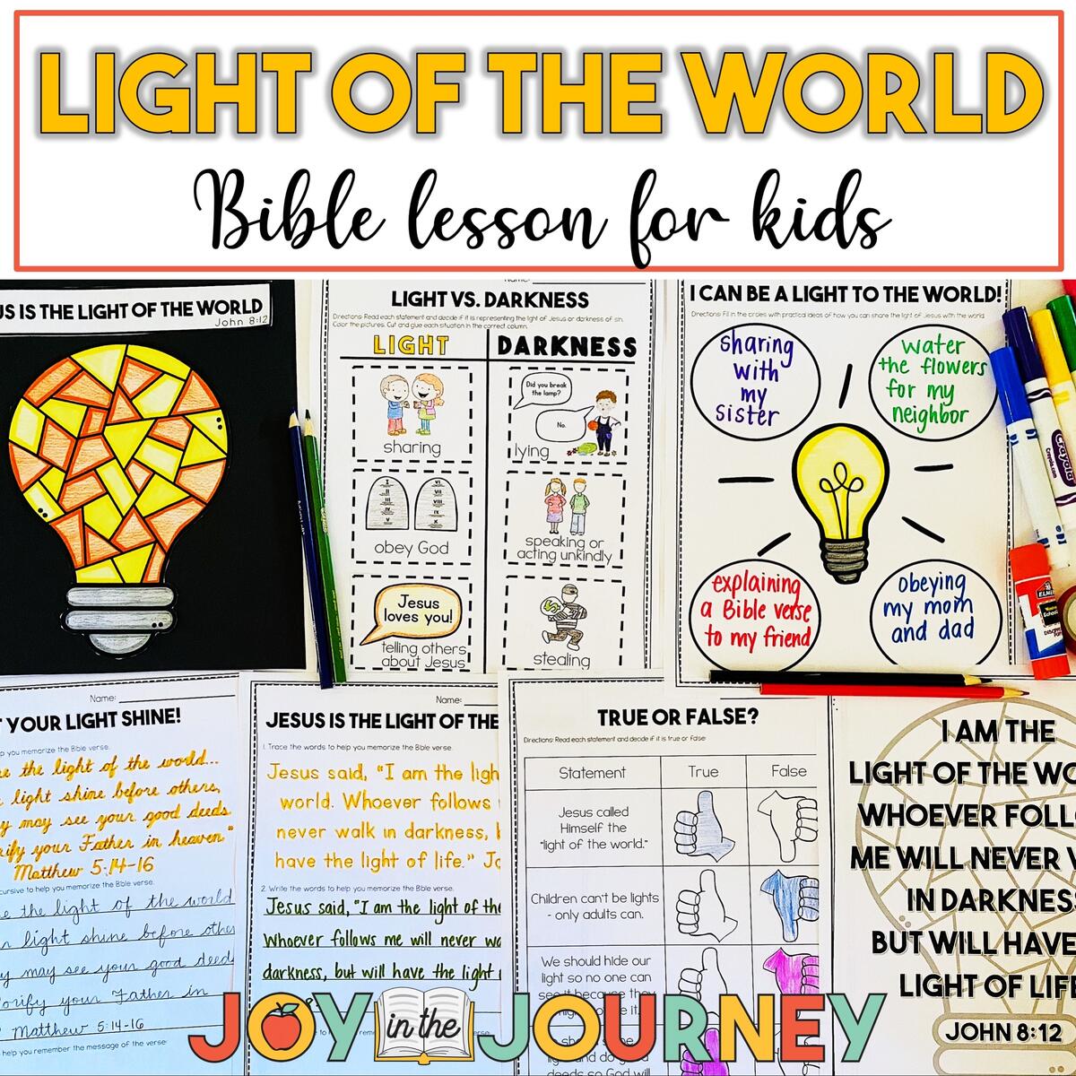 Light Of The World FREE Bible Lesson For Kids Joy In The Journey