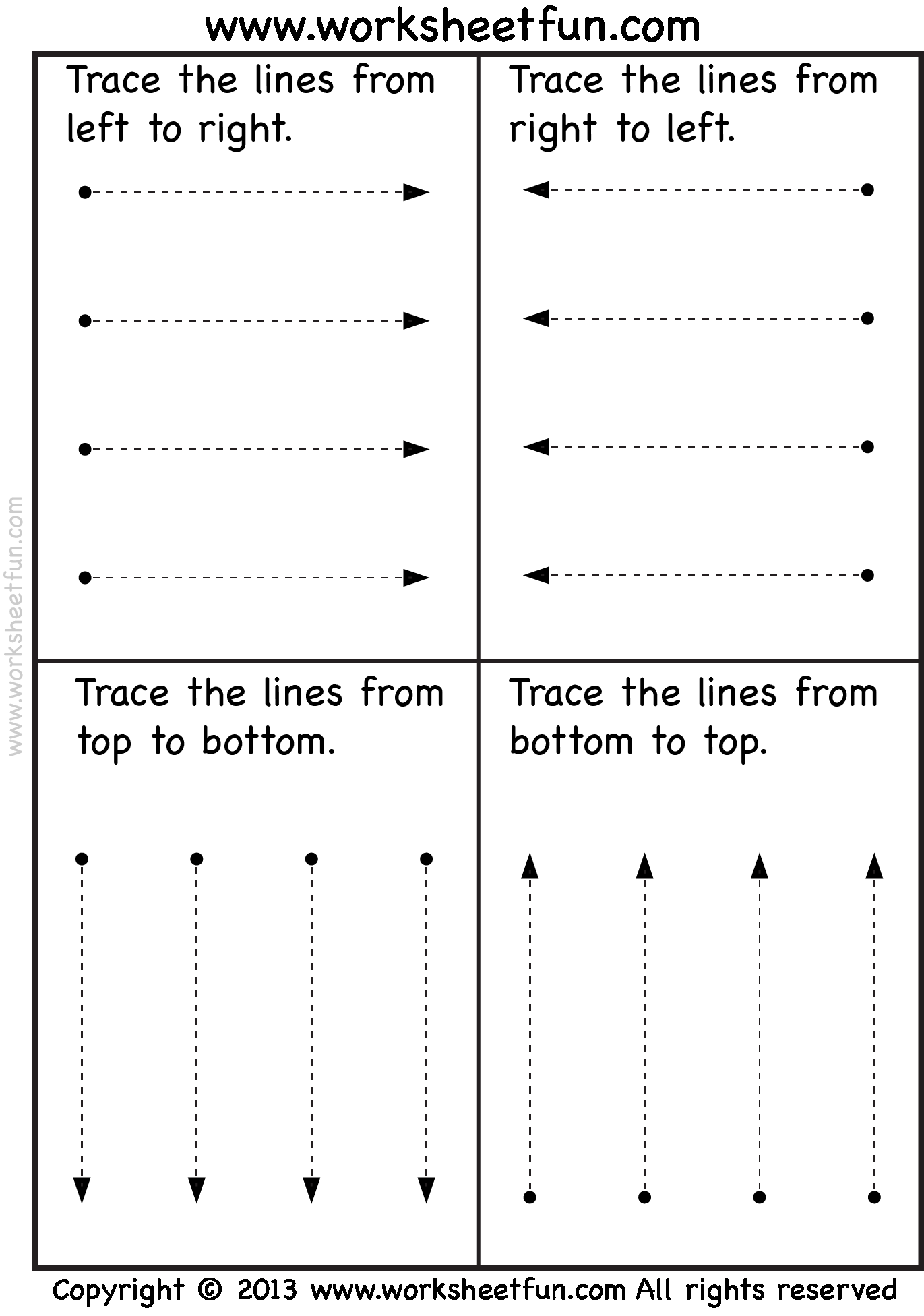 Line Tracing Vertical Horizontal And Slanted 3 Worksheets Worksheets Library