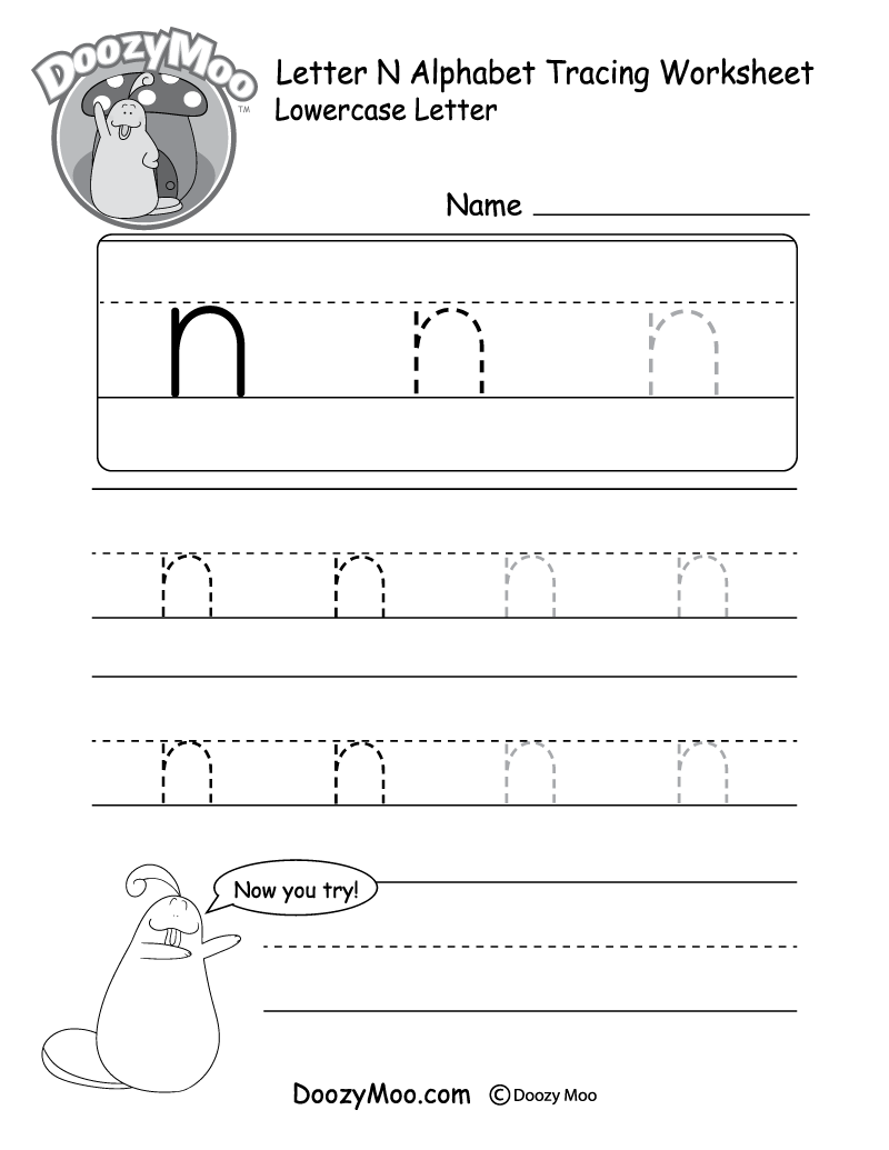 Letter Recognition Phonics Worksheet N Lowercase Super Simple