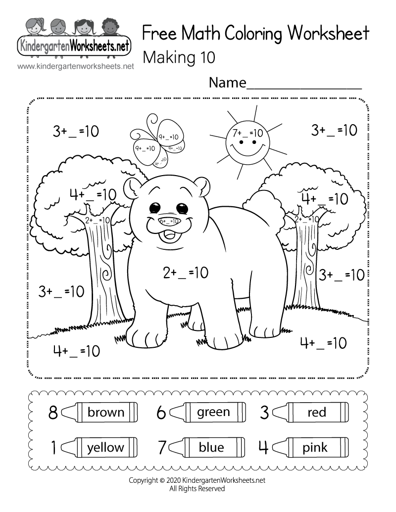 Spring Color By Number Pages K12 Math Worksheets