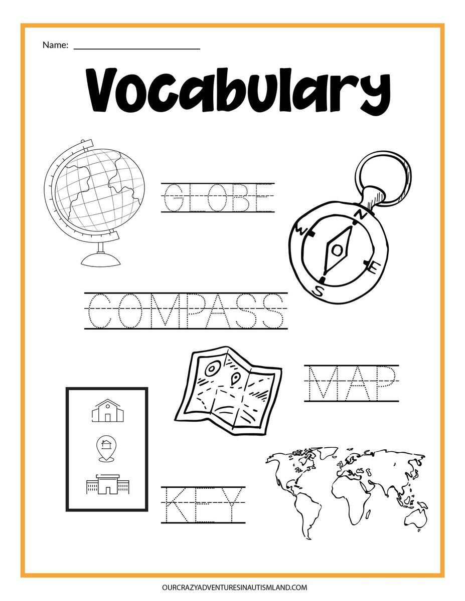 Map Skills Activity Printable Our Crazy Adventures In Autismland Worksheets Library