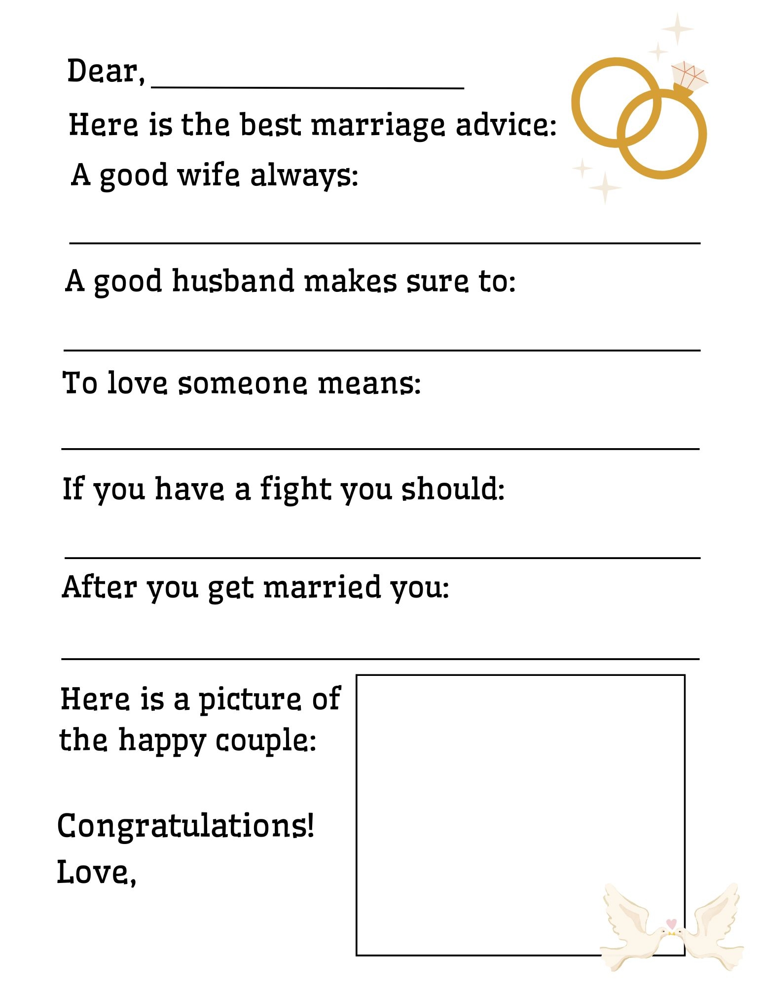Childrens Advice For Marriage Wedding Advice Book Weddings Kids Table Activity Advice For Bride From Children Advice For Wedding Kids Etsy