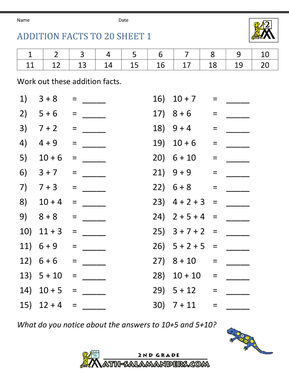 More Sticky Math Fact Practice Addition Doubles 1 Version 1 Worksheets Library
