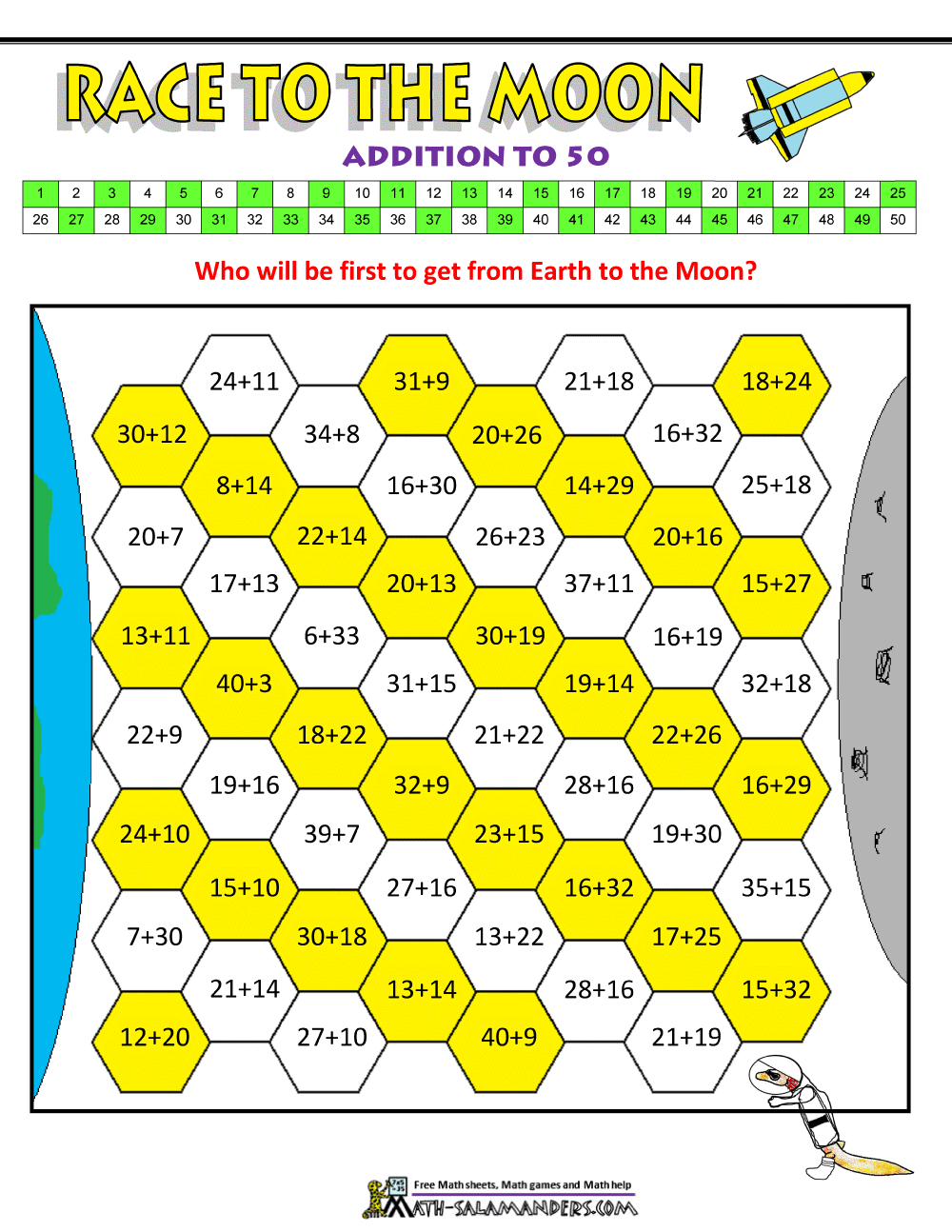 Math Addition Games For Kids Worksheets Library