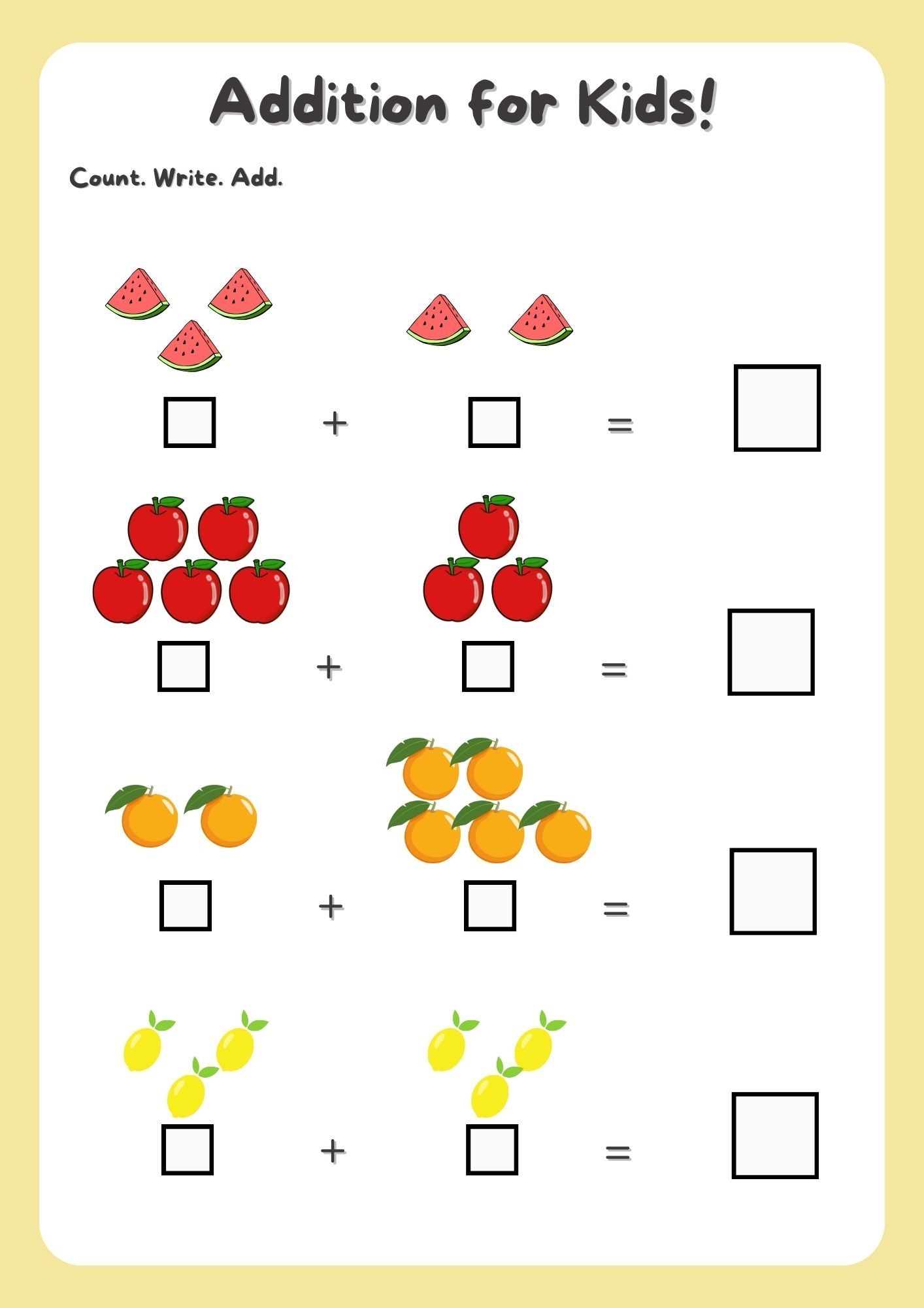 Math Addition Worksheet For Kids Ages 3 5 Vol 3 By Hippiebear00 Raket PH