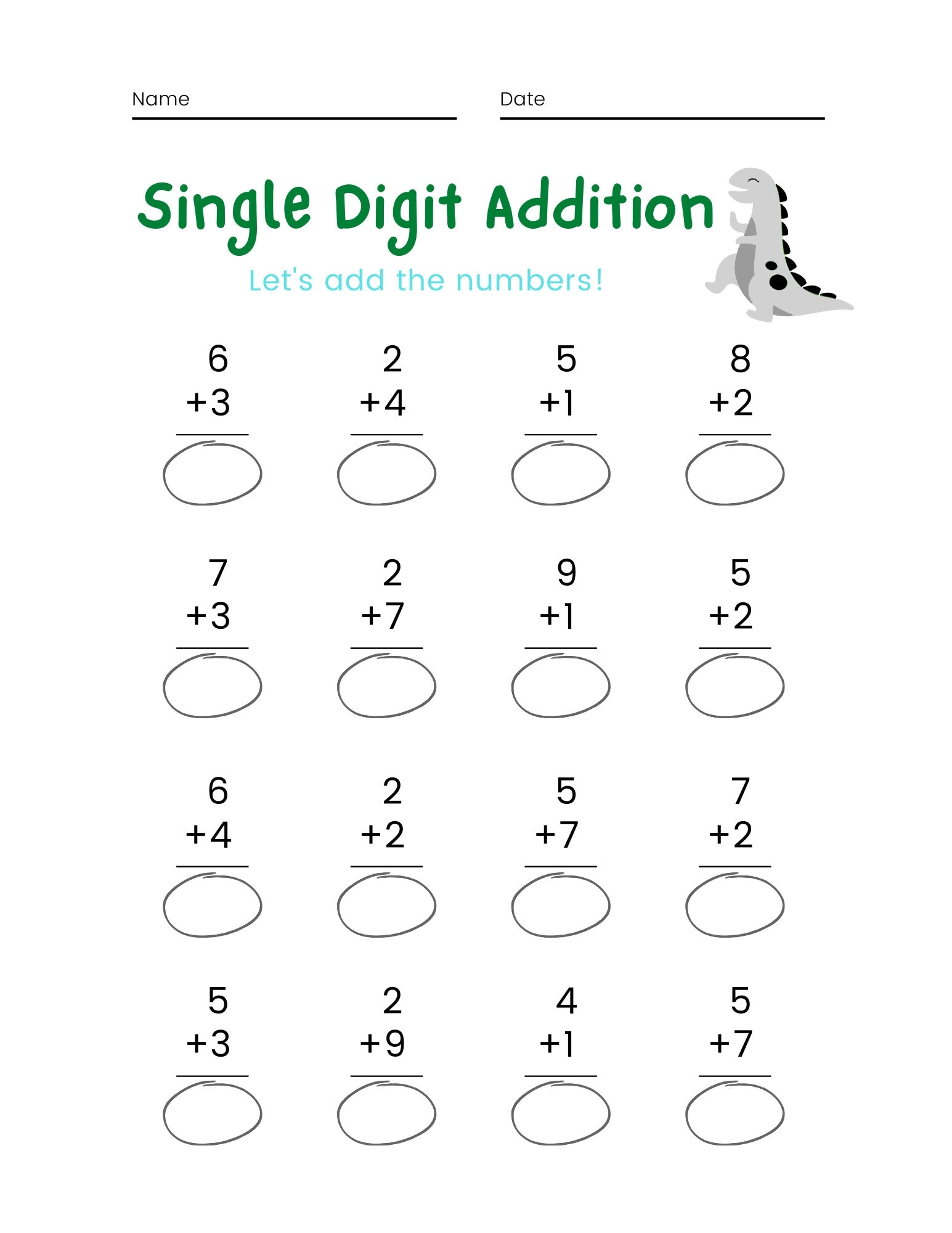 Math Worksheet Kindergarten First Grade Etsy