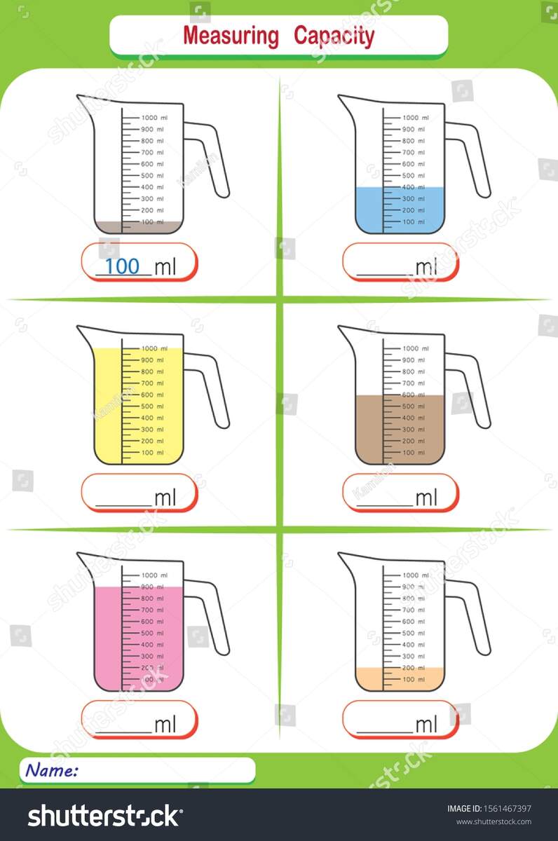 Measuring Capacity Cups Liquid Measuring Jugs Stock Vector Royalty Free 1561467397 Shutterstock