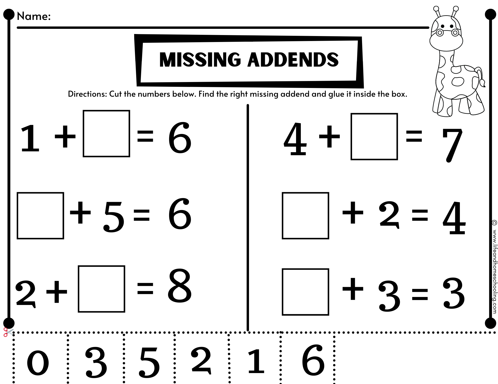 Missing Addends Made By Teachers