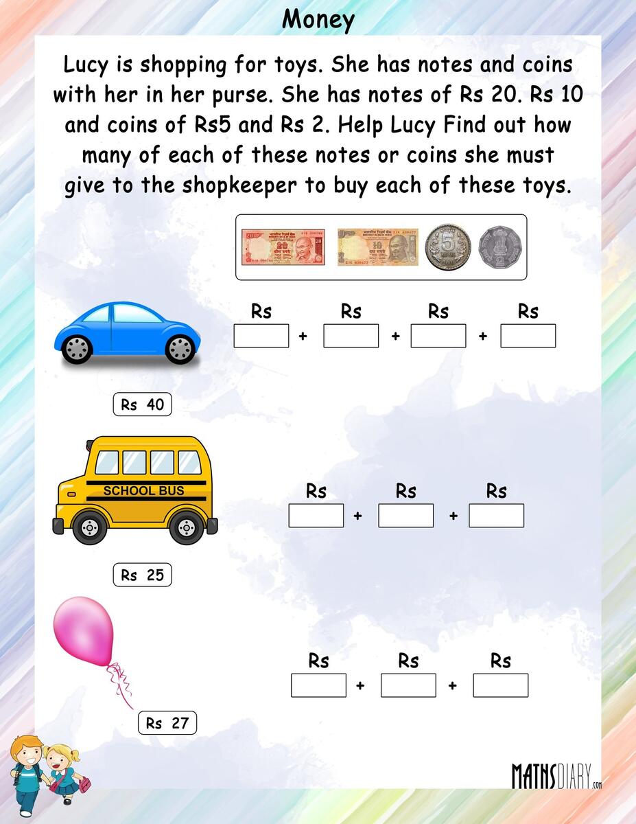 Money Math Worksheets MathsDiary