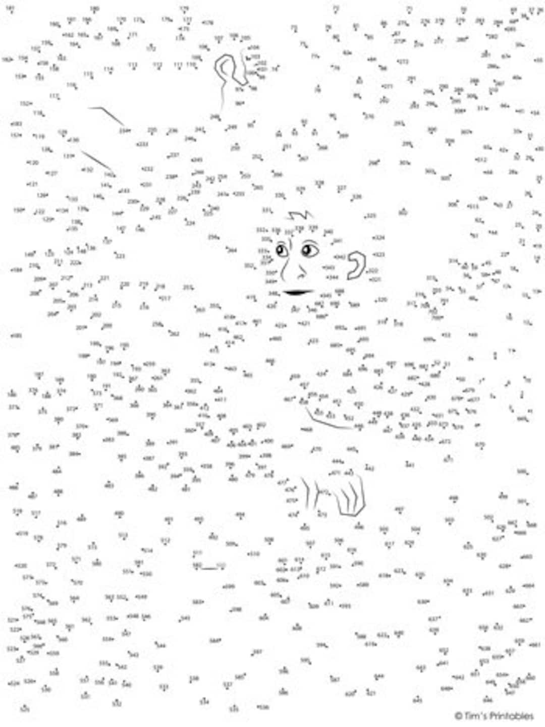 Monkey Extreme Difficult Dot To Dot Connect The Dots PDF Etsy