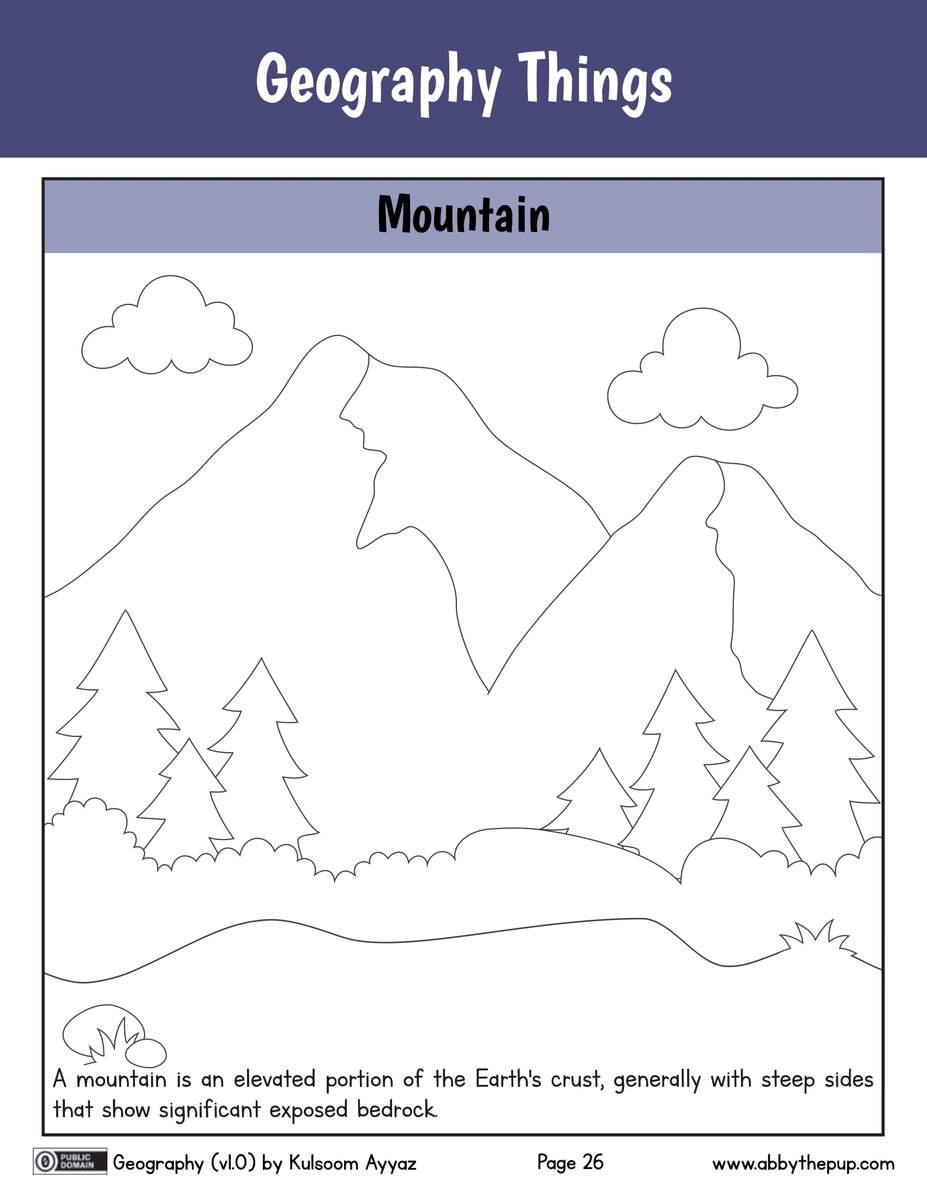 Mountain Coloring Worksheet Free Printable Worksheets