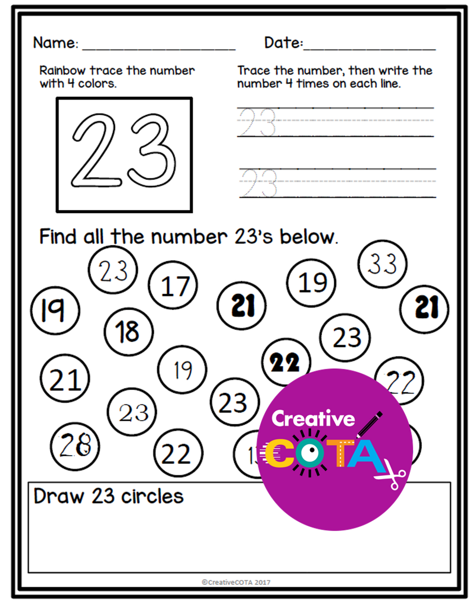 No Prep Kindergarten Math Number Worksheets To 25 Formation And Identification Made By Teachers