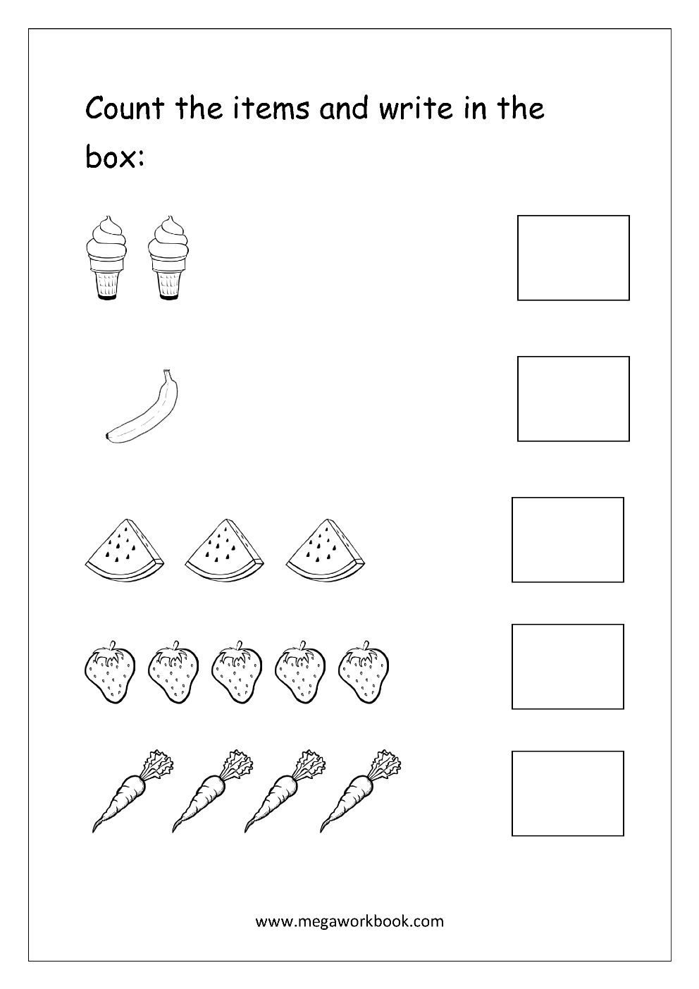 Number Counting Worksheets Math Counting Worksheets Free Counting Worksheets For Kindergarten And Preschool MegaWorkbook