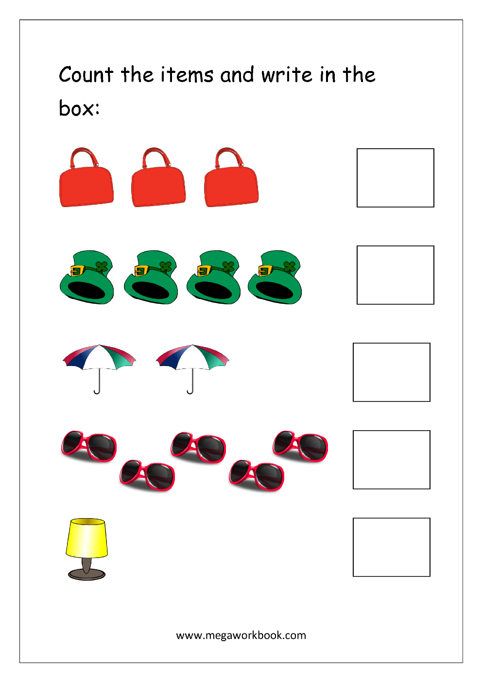 Number Counting Worksheets Math Counting Worksheets Free Counting Worksheets For Kindergarten And Preschool MegaWorkbook