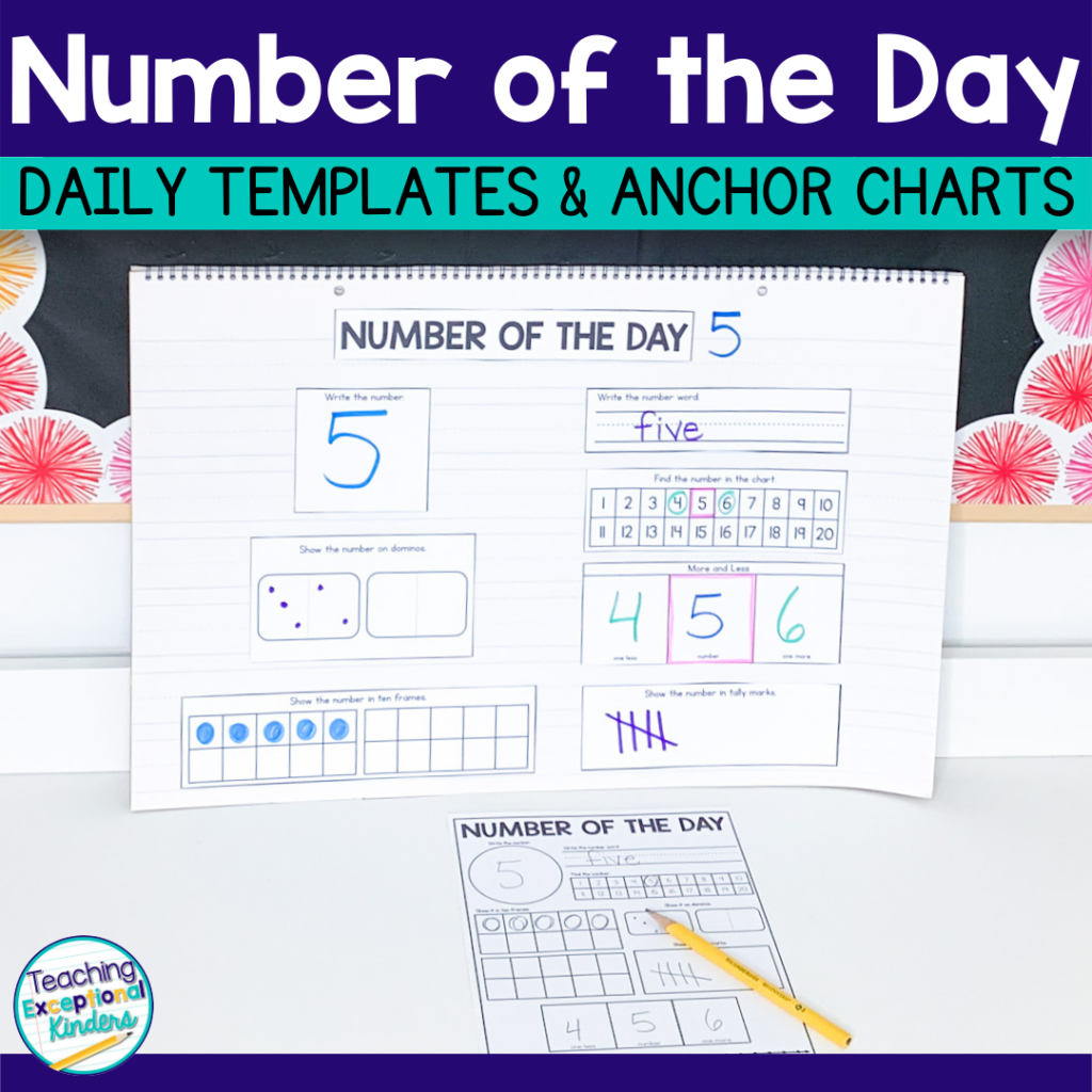Number Of The Day Templates Teaching Exceptional Kinders