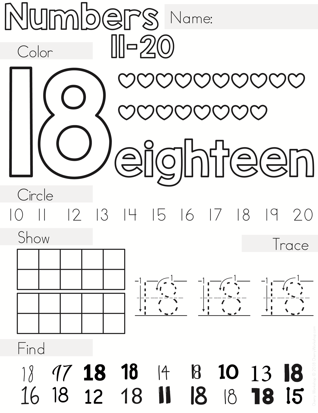Counting And Comparing Numbers 11 20 With Ten Frame Worksheets Etsy Israel