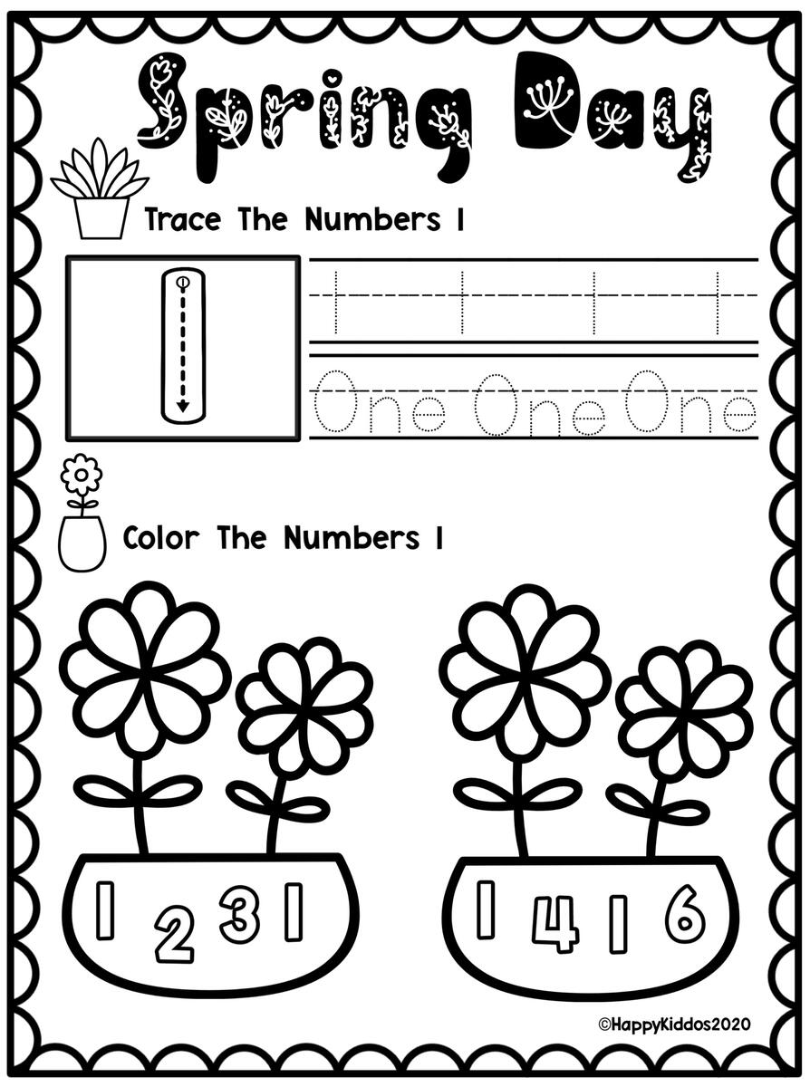 Spring Counting Worksheet Free Printable Digital PDF