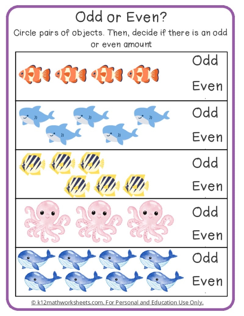 Odd And Even Numbers Worksheets