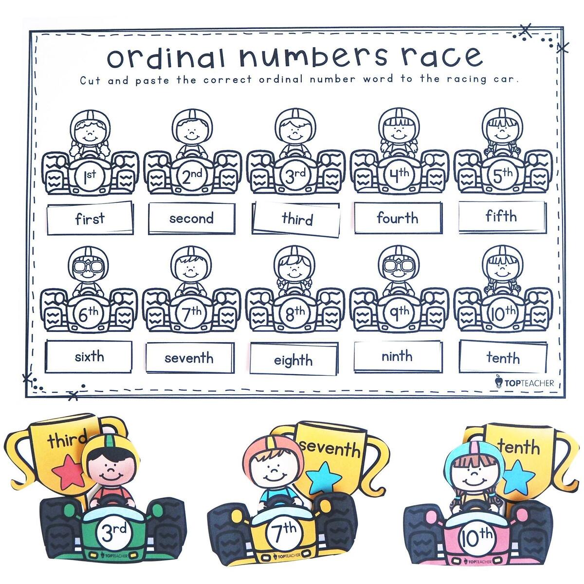 Ordinal Numbers Race Top Teacher