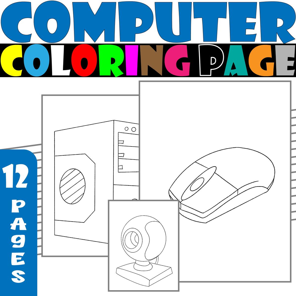 Parts Of A Computer Coloring Pages Computer Coloring Sheets Activites Made By Teachers