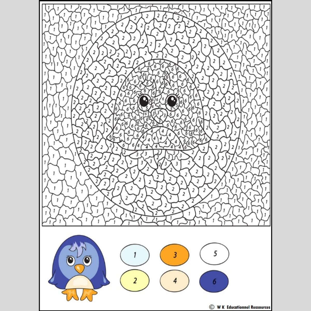 Penguin Color By Numbers Coloring Page Addition Subtraction Winter Activity Made By Teachers