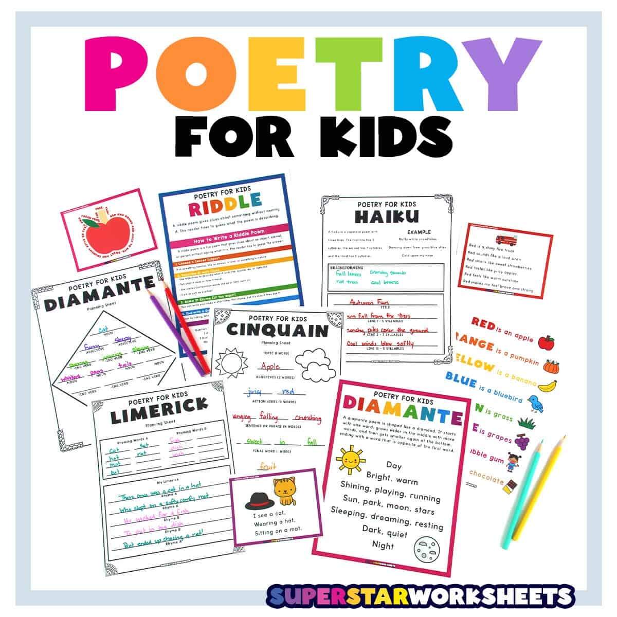 Poetry For Kids Superstar Worksheets