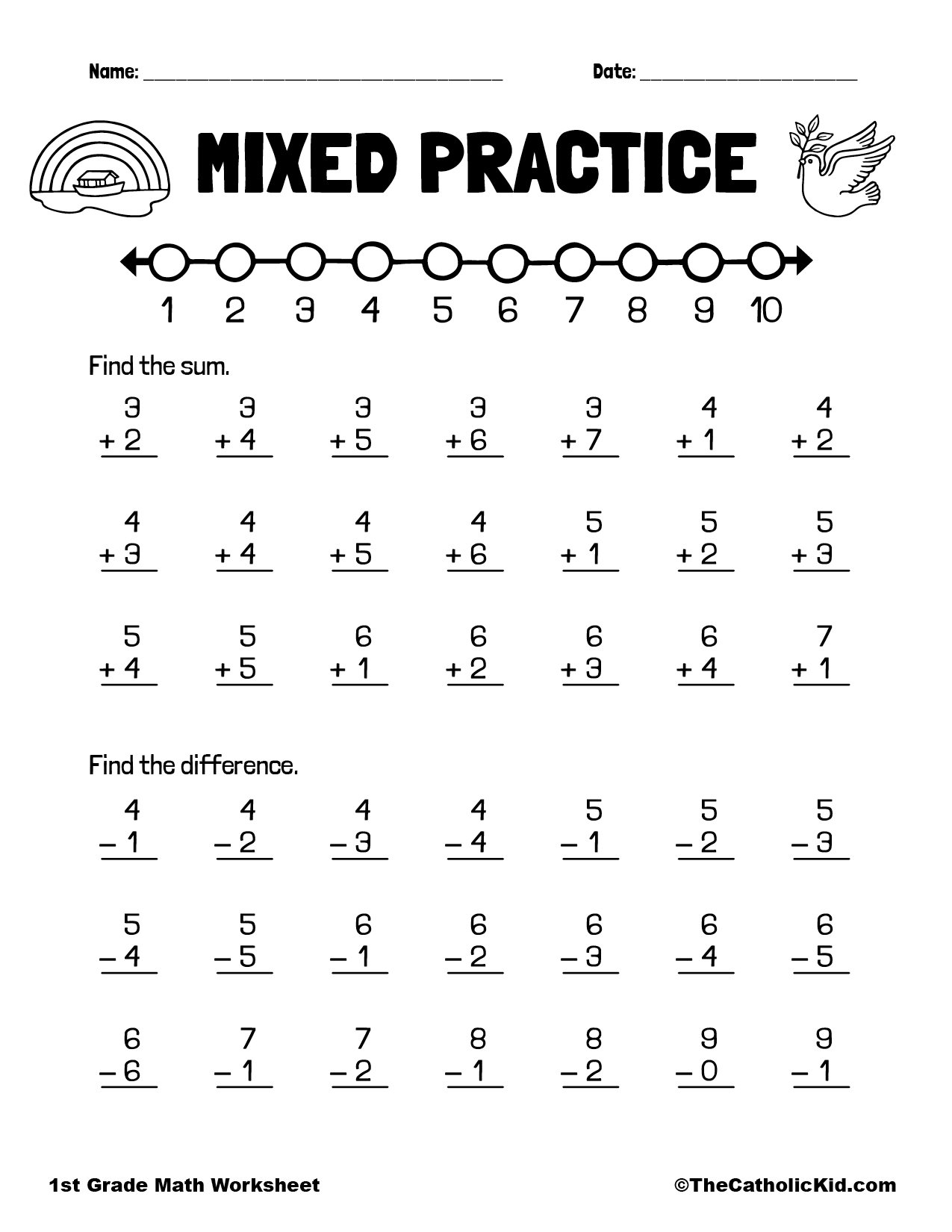 First Grade Simple Addition Worksheet