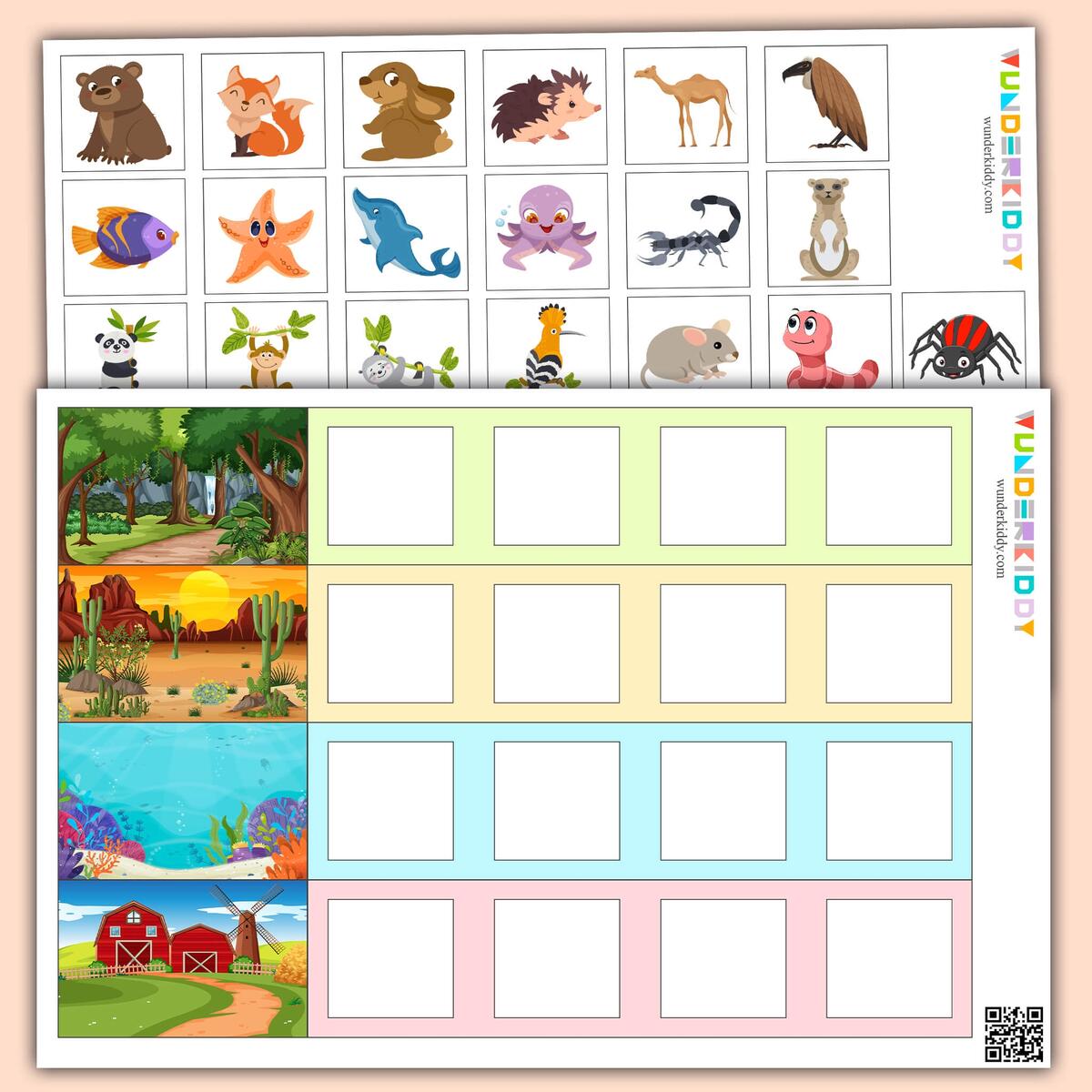 Animal Habitats Matching Worksheet For Kindergarten Kidpid