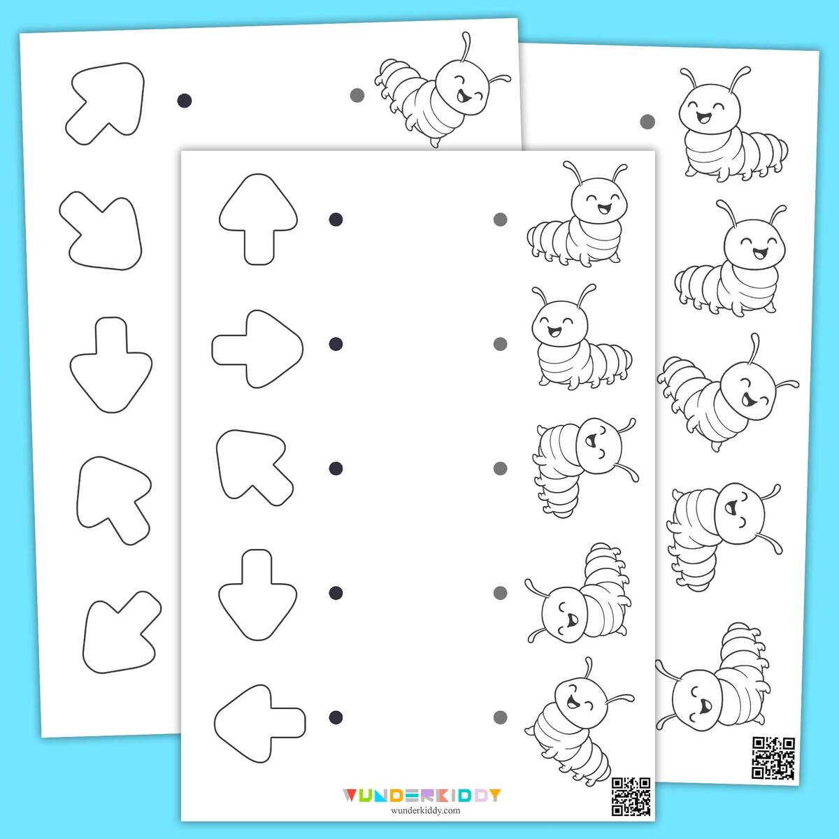 Printable Caterpillar Direction Worksheet For Preschoolers
