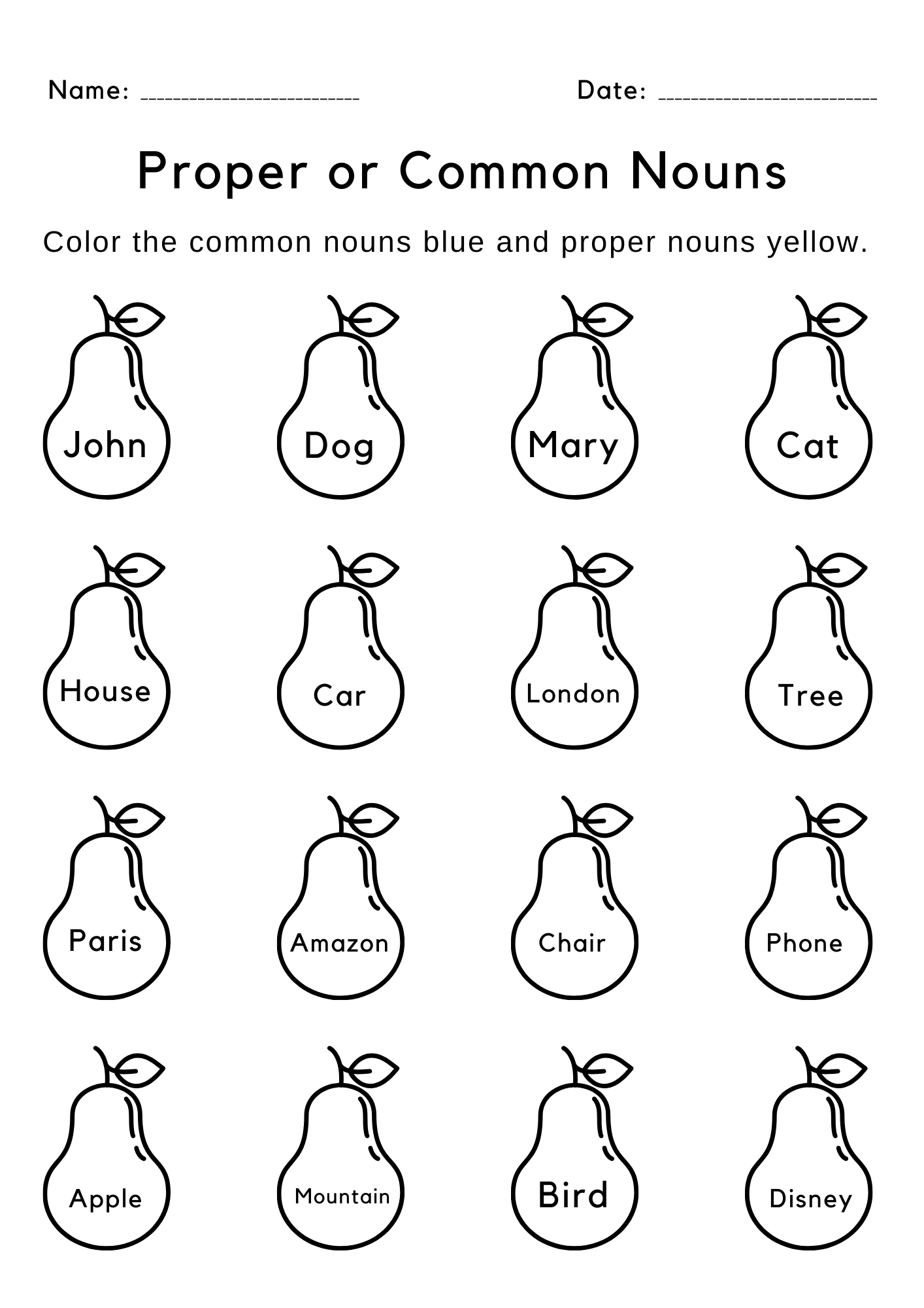 Printable Common Noun And Proper Nouns Worksheet For Grade 1 Made By Teachers