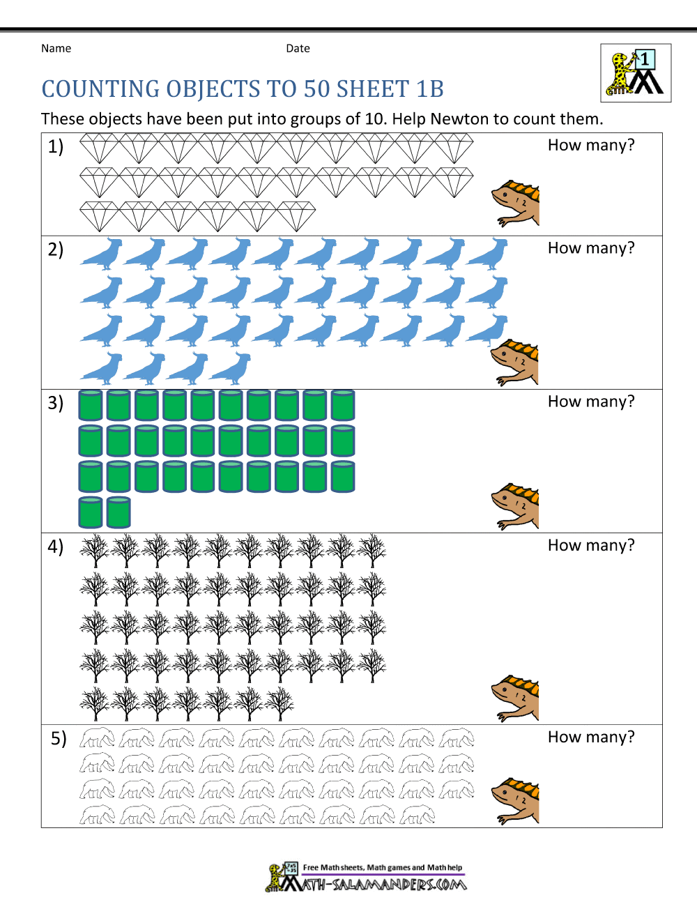 1st Grade Math Worksheets Counting By 1s And 10s