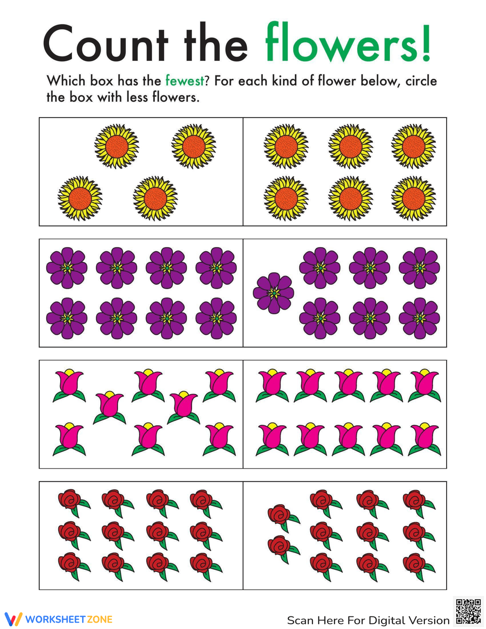 Printable Kindergarten Comparing Amount Worksheets Download