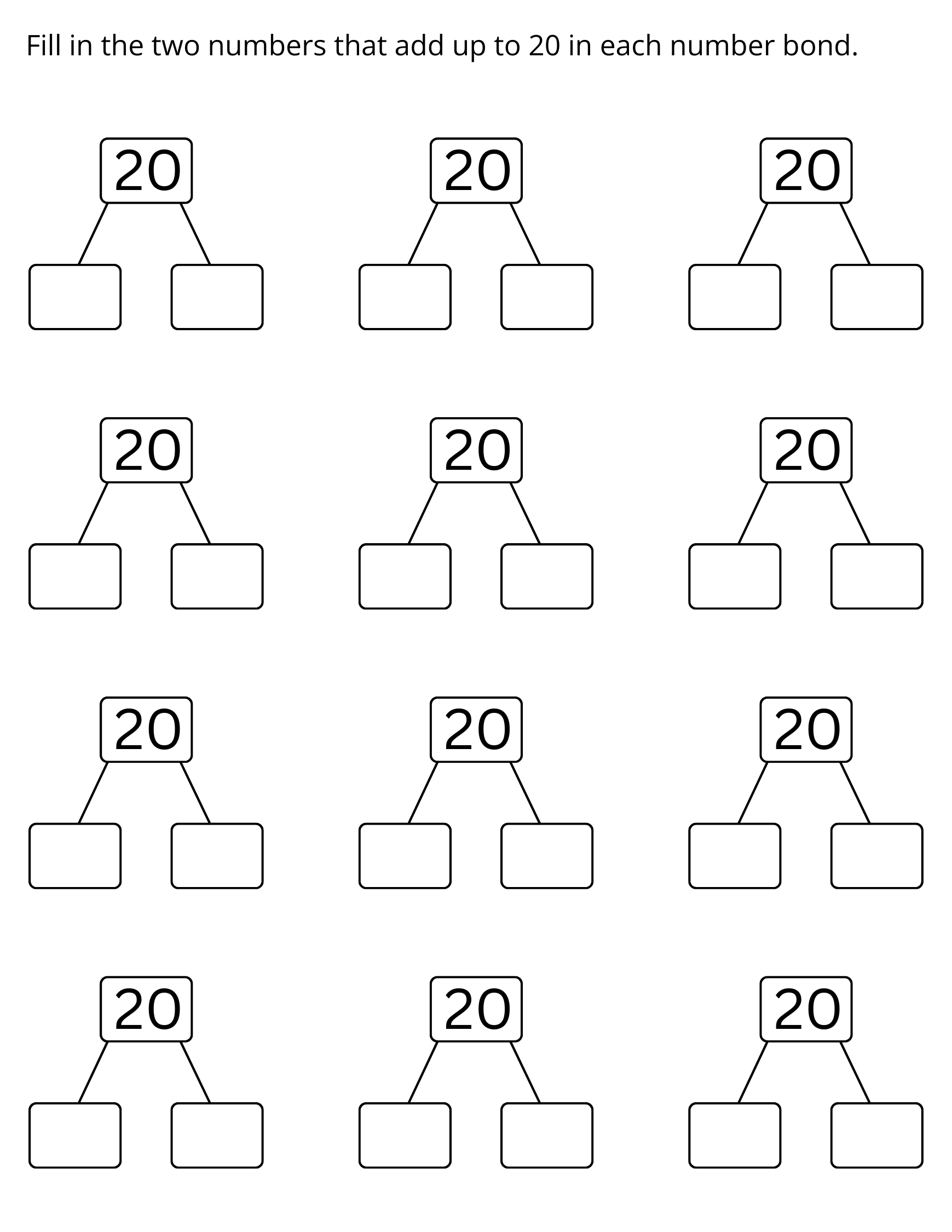 Printable Number Bonds To 20 Practical Activities Number Bonds To 20 Worksheet Made By Teachers