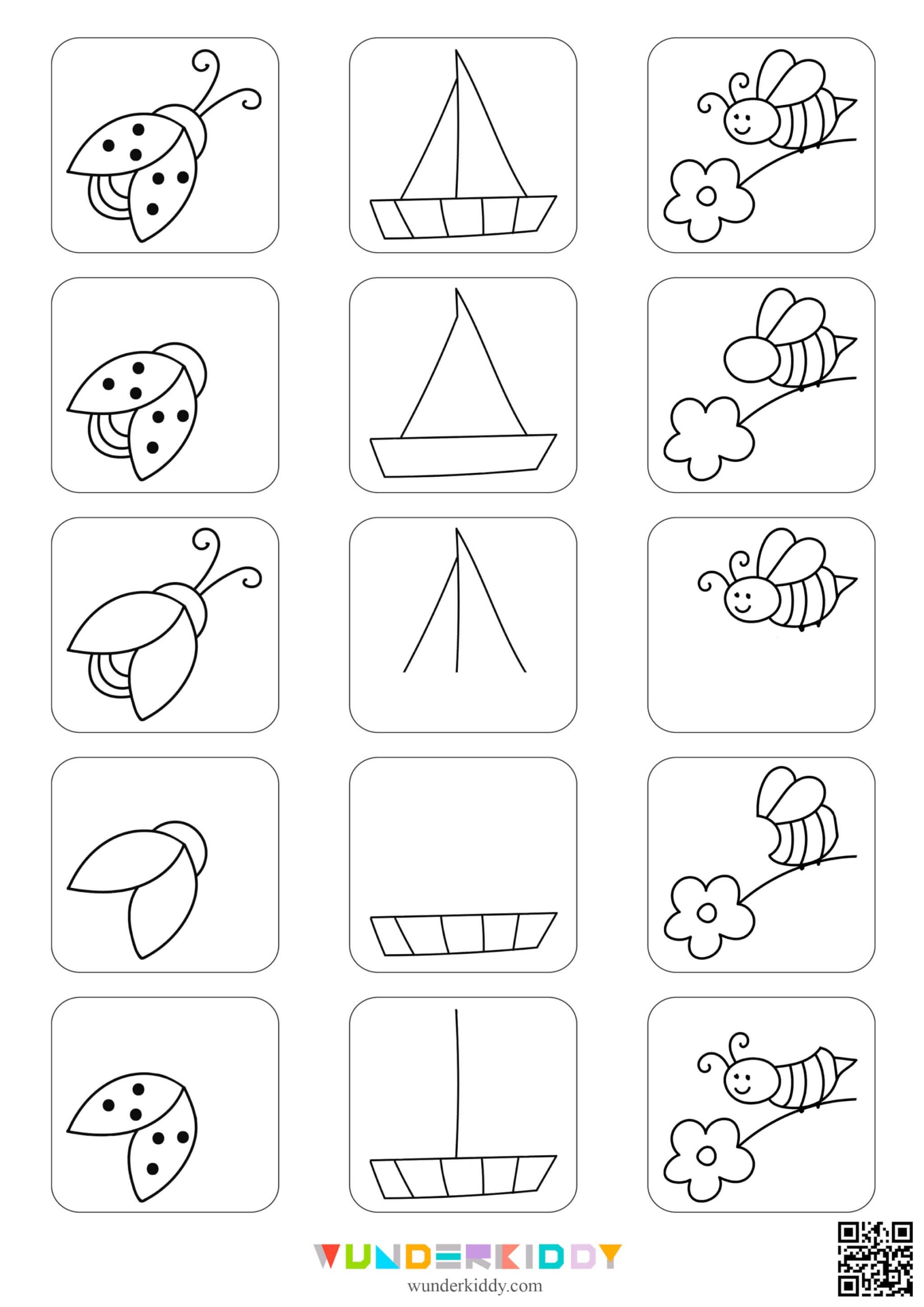 Printable Spring Finish The Drawing Worksheets For Preschool