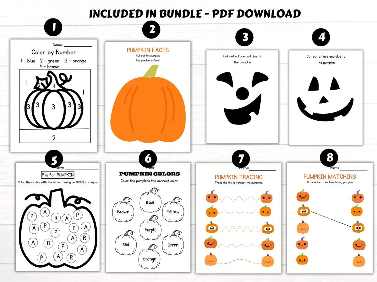 Pumpkin Activities Preschool Learning Fall kids Fall Activities Fall Printable Kindergarten Fall Activity Pumpkin Printables Pre K Etsy