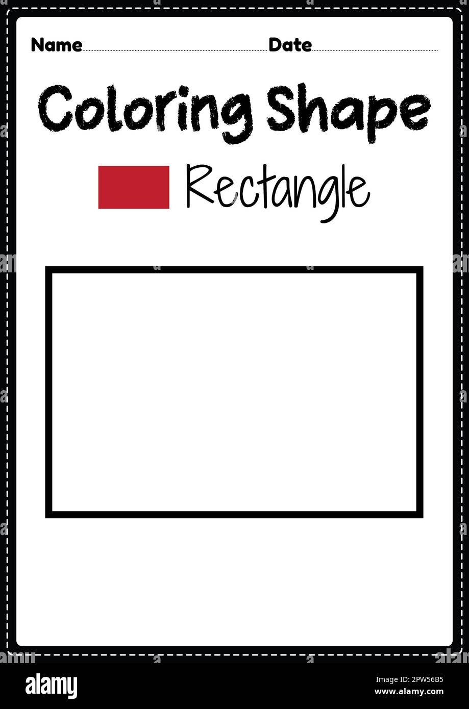 Rectangle Coloring Page For Preschool Kindergarten Montessori Kids To Practice Visual Art Drawing And Coloring Activities To Develop Creativity Fo Stock Photo Alamy