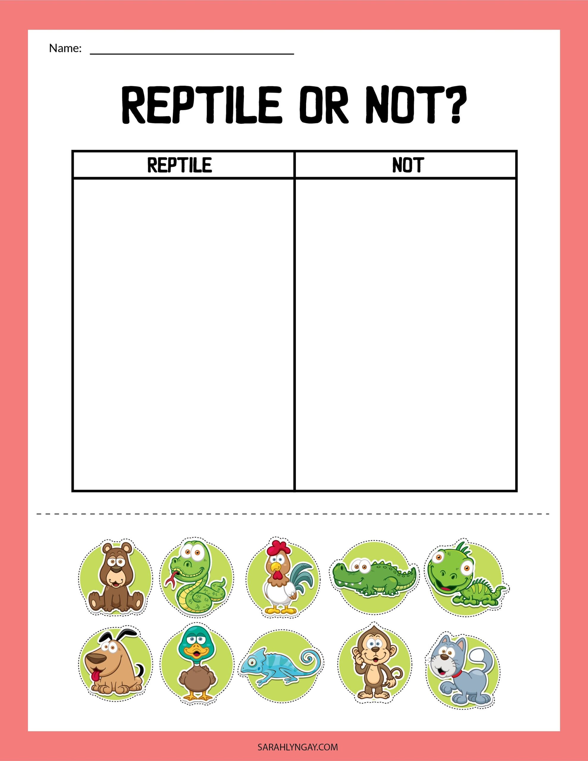 Reptiles And Amphibians Printables Simple Living Creative Learning