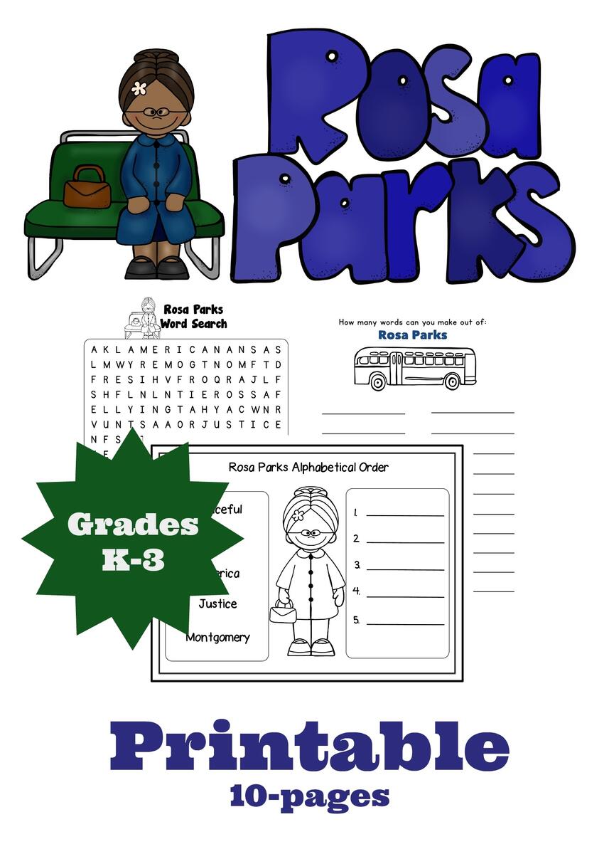 Rosa Parks Biography Activities Flip Book Report Black History Month Made By Teachers