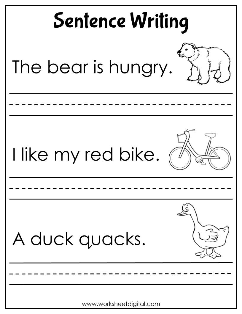 Sentence Writing Worksheets Simple Sentences Activity PDF Download Etsy