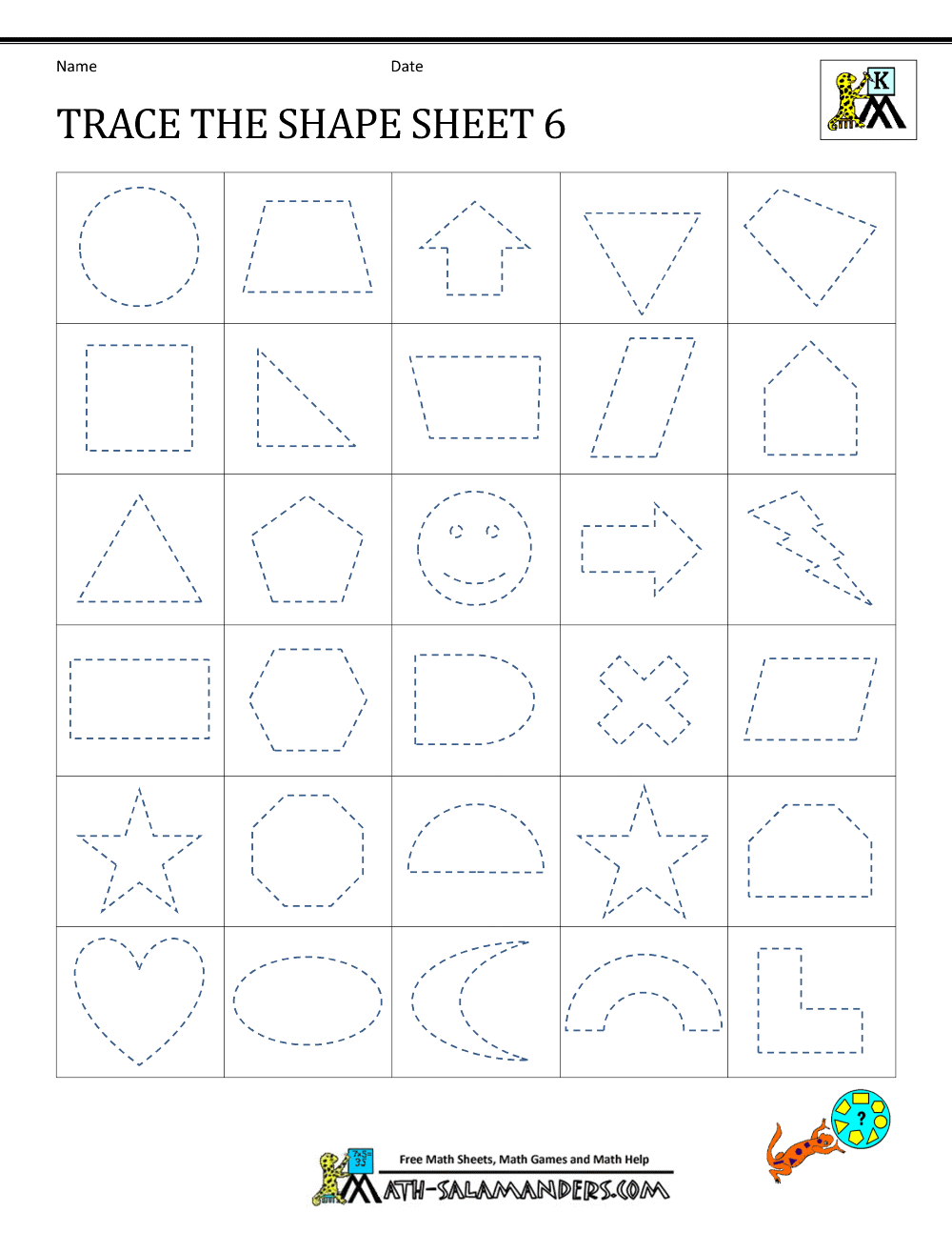 Shape Tracing Worksheet Montessori Shapes For Preschool Kindergarten PDF Etsy New Zealand