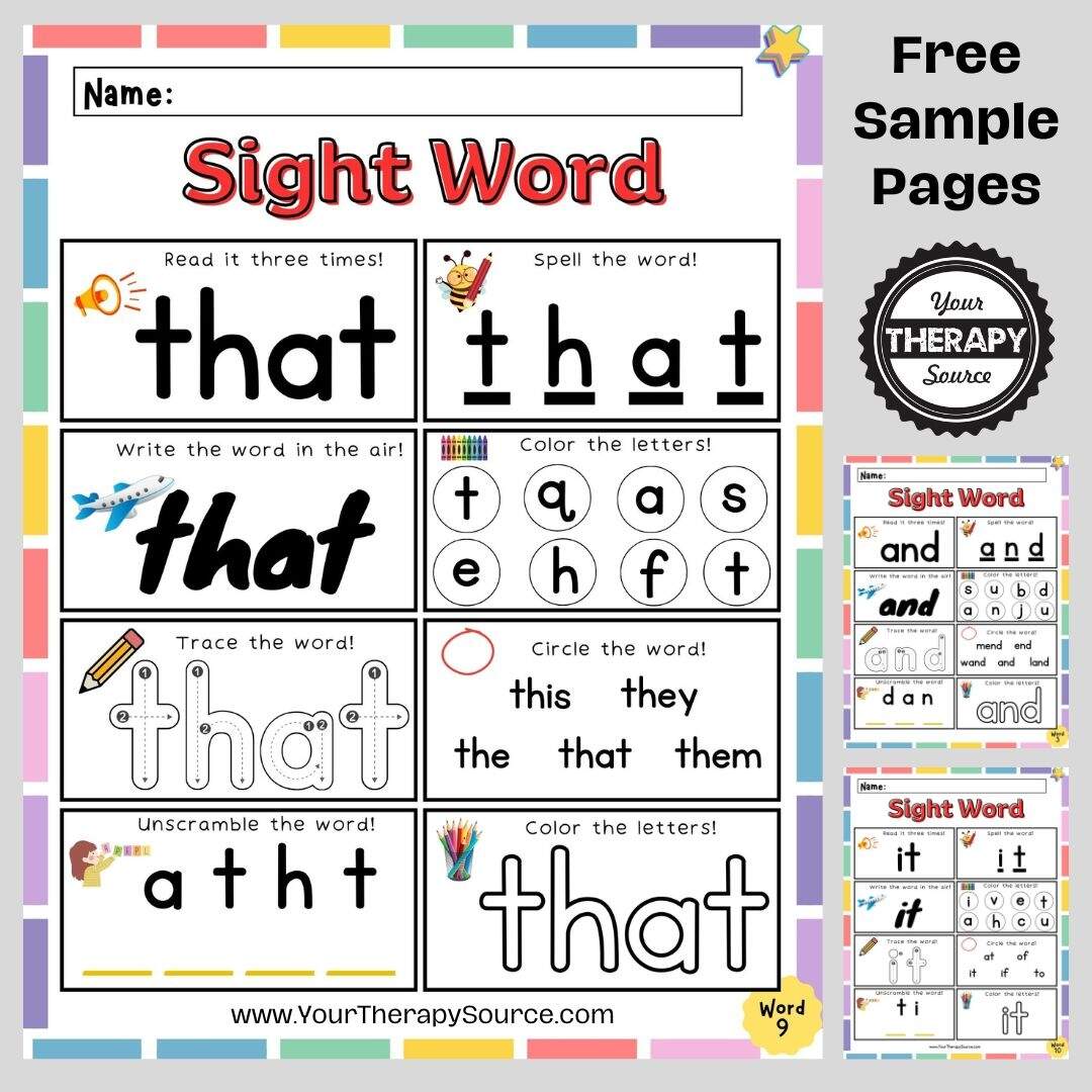 Sight Words Kindergarten Worksheet Free Printables Your Therapy Source Sight Words Kindergarten Worksheet Free Printables Your Therapy Source