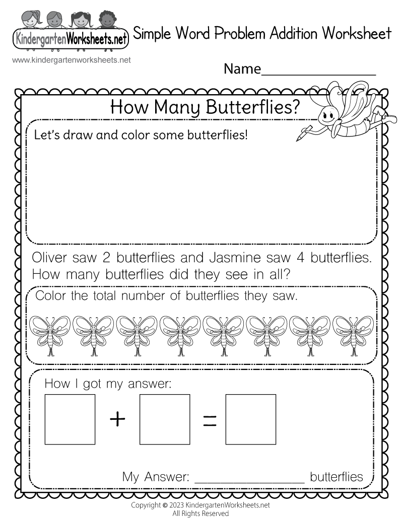 Free Printable Simple Subtraction Word Problem Worksheet