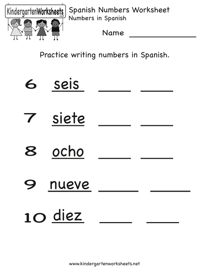 Spanish Worksheets For Kindergarten Worksheets Library