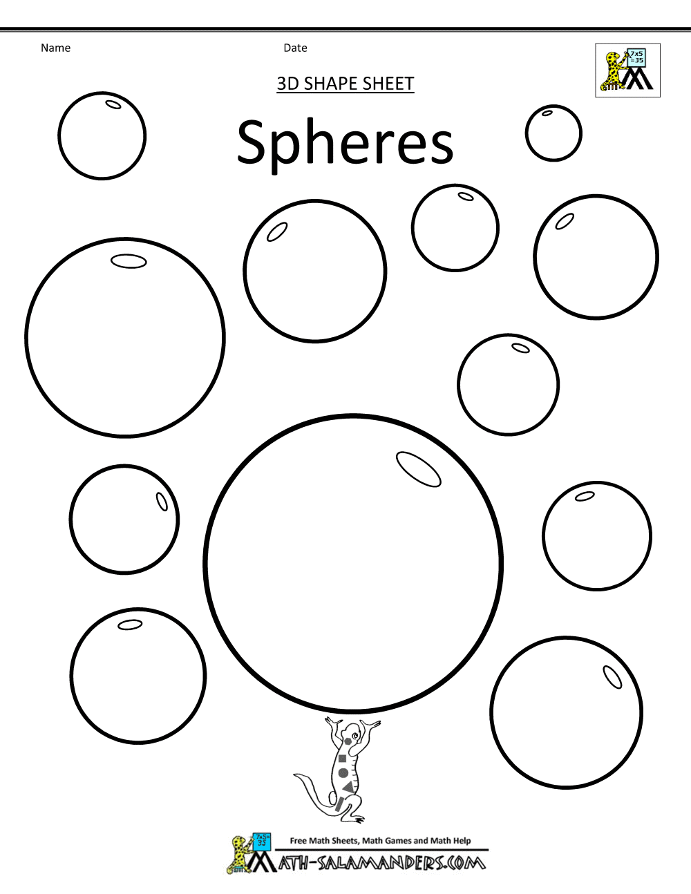 Sphere Worksheet Preschool